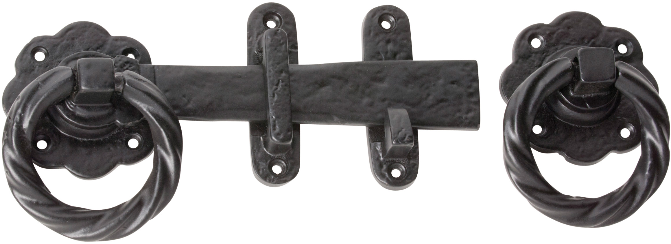 Twisted Ring Gate Latch - 150mm (Epoxy Black Plated)