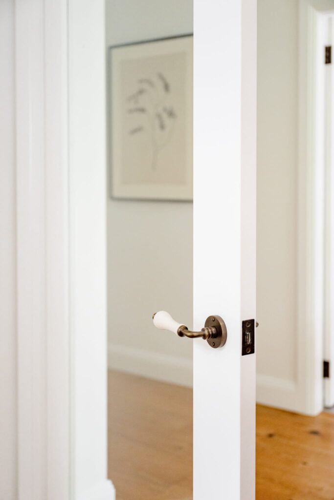 The internal doors of the Swift Family Homestead feature the Exeter Door Lever